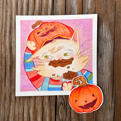 Mischievous Pumpkin Kitty